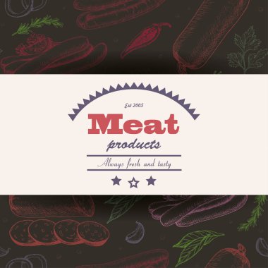 Et ürünleri ile vektör arka plan