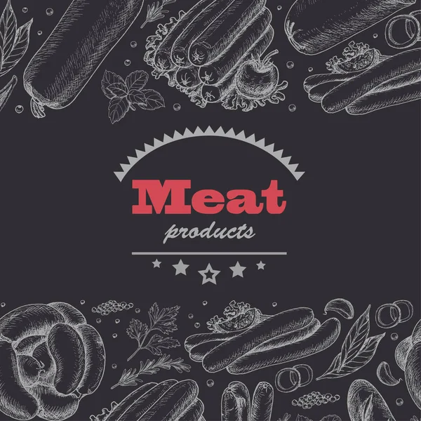 Poziome podłoże z produktów mięsnych — Wektor stockowy