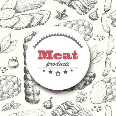 Et ürünleri ile vektör arka plan