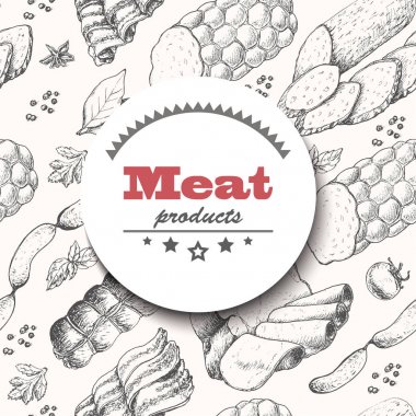 Et ürünleri ile vektör arka plan