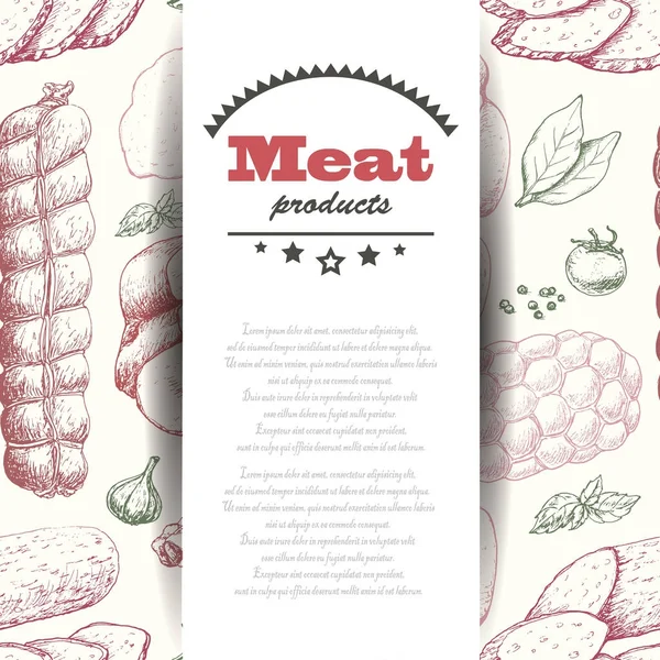 Διάνυσμα φόντο με προϊόντα κρέατος — Διανυσματικό Αρχείο