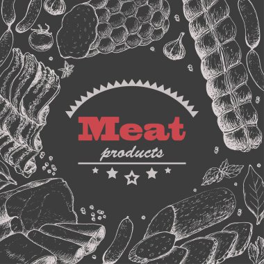 Et ürünleri ile vektör arka plan