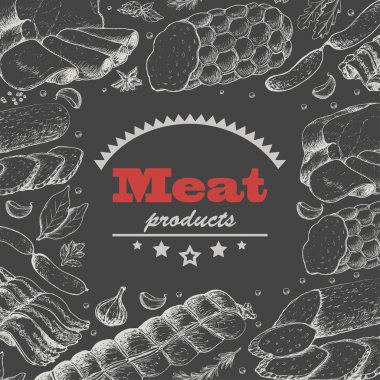 Et ürünleri ile vektör arka plan