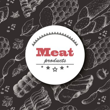 Et ürünleri ile vektör arka plan