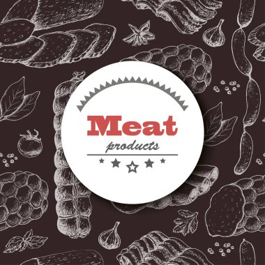 Et ürünleri ile vektör arka plan