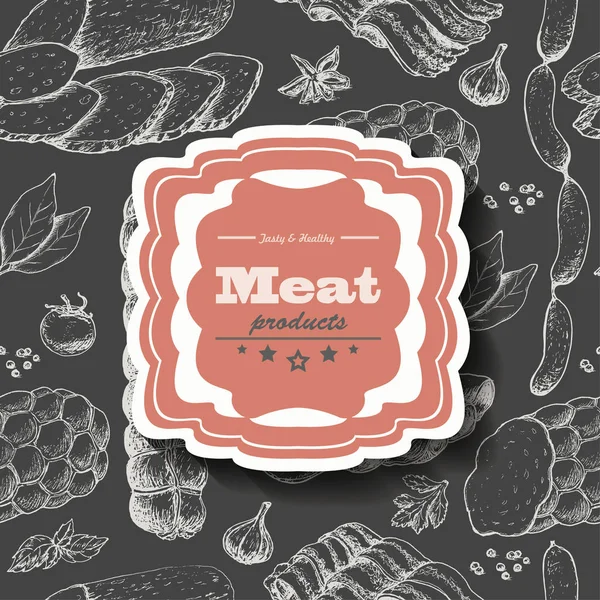 肉製品のベクトルの背景 — ストックベクタ
