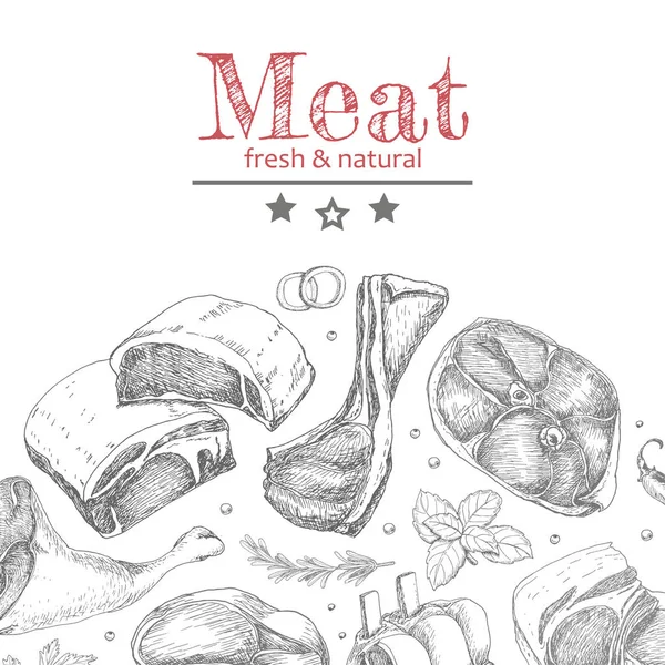 Et ürünleri ile vektör arka plan