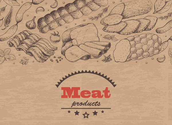 Et ürünleri ile yatay arka plan