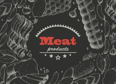 Et ürünleri ile vektör arka plan