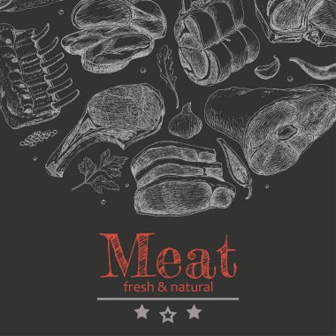 Et ürünleri ile vektör arka plan