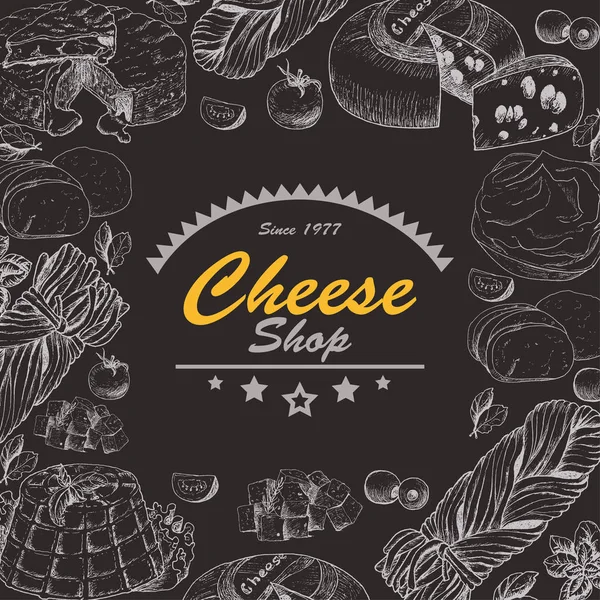 Peynir ürünleri ile vektör arka plan — Stok Vektör