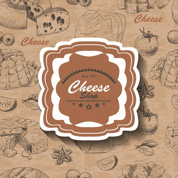 Fondo vectorial con productos de queso — Archivo Imágenes Vectoriales