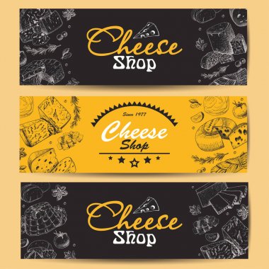 Peynirler, çeşitli yatay Banner