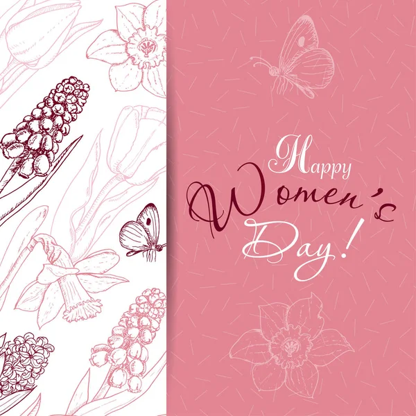 Cartão de saudação para a celebração do Dia Internacional da Mulher . — Vetor de Stock