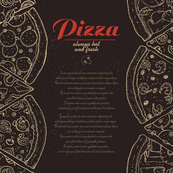 Fondo vectorial con trozos de pizza — Archivo Imágenes Vectoriales