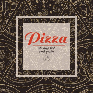 Dilim pizza ile vektör arka plan