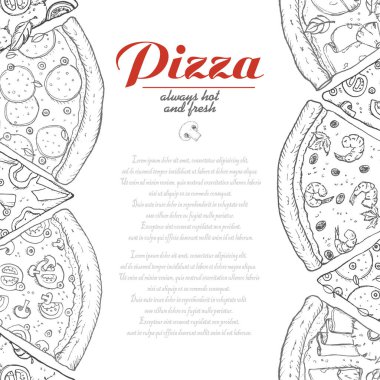 Dilim pizza ile vektör arka plan