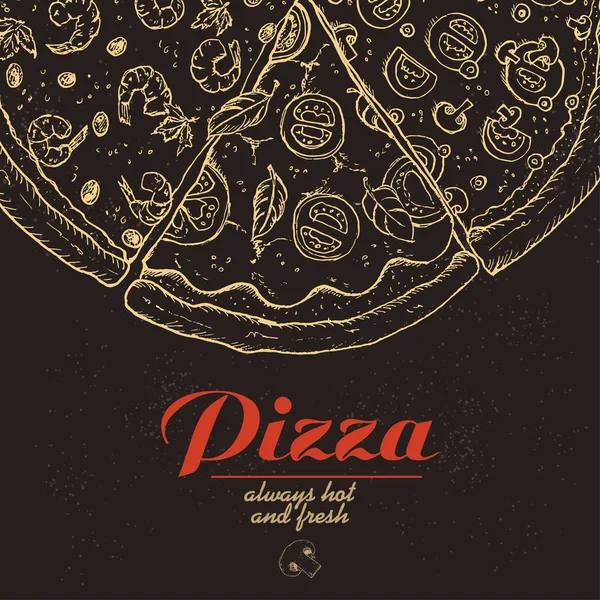 Fond vectoriel avec des morceaux de pizza — Image vectorielle