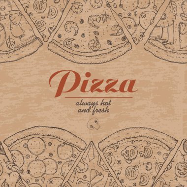 Dilim pizza ile vektör arka plan
