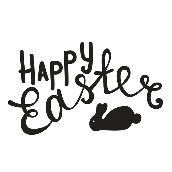 Feliz Pascua Letras de huevo sobre fondo blanco — Vector de stock