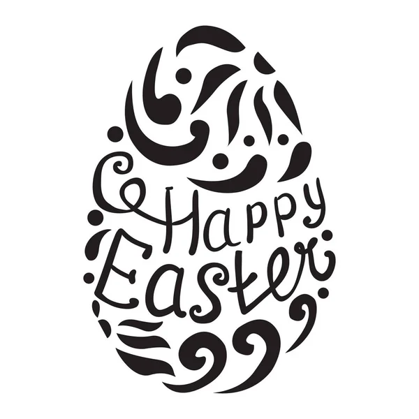 Feliz Pascua Letras de huevo sobre fondo blanco — Vector de stock