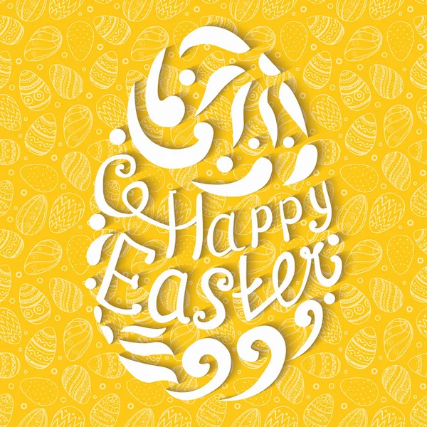 Feliz Pascua Huevo letras sobre fondo sin costuras — Archivo Imágenes Vectoriales