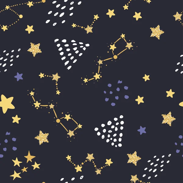Nahtloses Muster mit Sternen. — Stockvektor