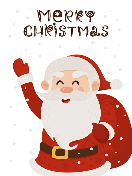 Tarjeta de Navidad con Santa — Vector de stock