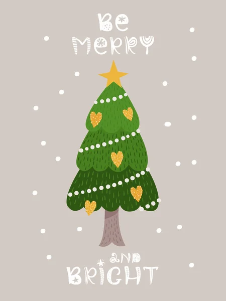 圣诞卡片与树 — 图库矢量图片
