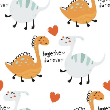 Şirin dinozorlarla kusursuz desen