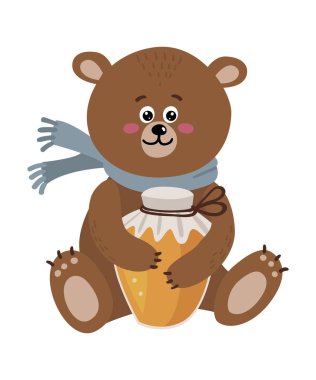 Beyaz arka planda şirin, izole bir ayı..