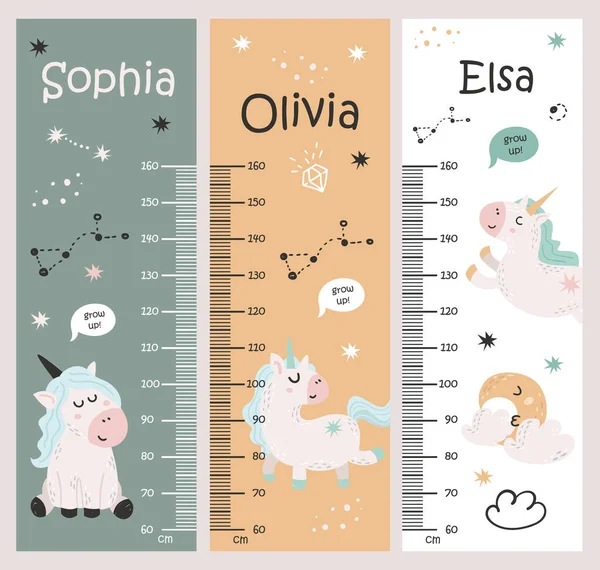 Kids height chart. — Stock Vector