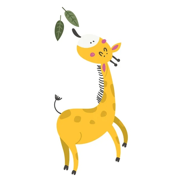 Mignon dessin animé petite girafe . — Image vectorielle