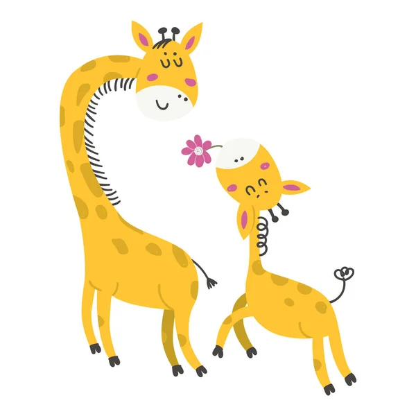 Roztomilá kreslená malá žirafa. — Stockový vektor