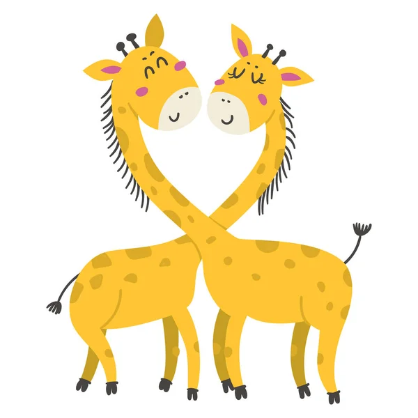 Roztomilá Kreslená Malá Žirafa Izolovaný Prvek Pro Samolepky Karty Pozvánky — Stockový vektor
