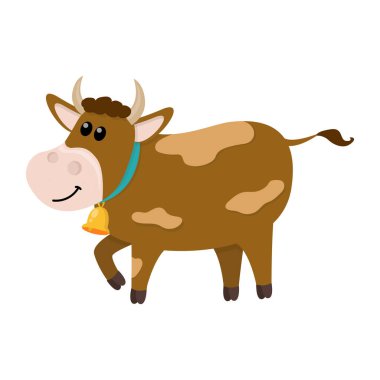 Tatlı boğa yürüyüşleri. Tasarımınız için vektör illüstrasyonu