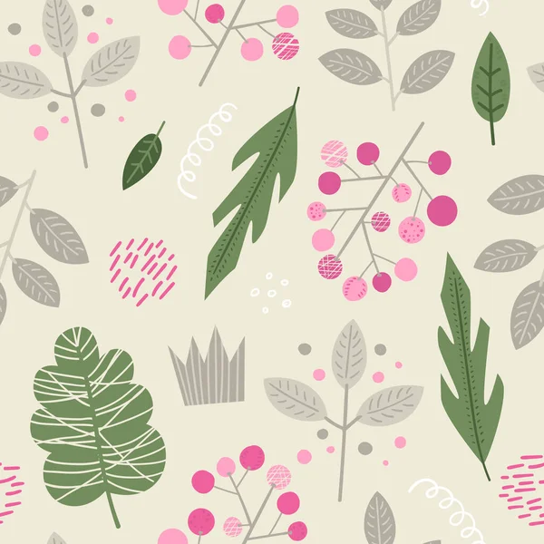 Naadloos Patroon Met Bloemen Bladeren Perfect Voor Stof Textiel Creatieve — Stockvector