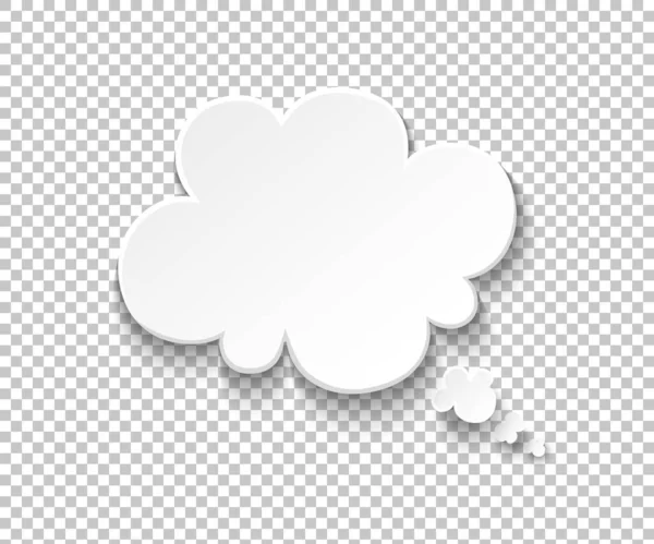 白纸演讲泡沫。 白云想气球，云彩想。 矢量演讲和思考漫画信息 — 图库矢量图片