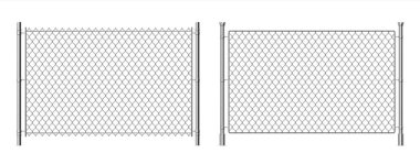 Metal tel örgüler. Gerçekçi 3D zincir halkalı arka plan, hapishane çitleri beyaza izole edilmiş. Vektör metal ızgara çit