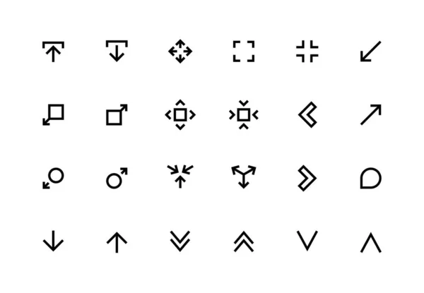 Skala pilar linje ikoner. Minska och öka symboler för Ui knappar och program. Vektor minskning och skala redigerbar uppsättning — Stock vektor