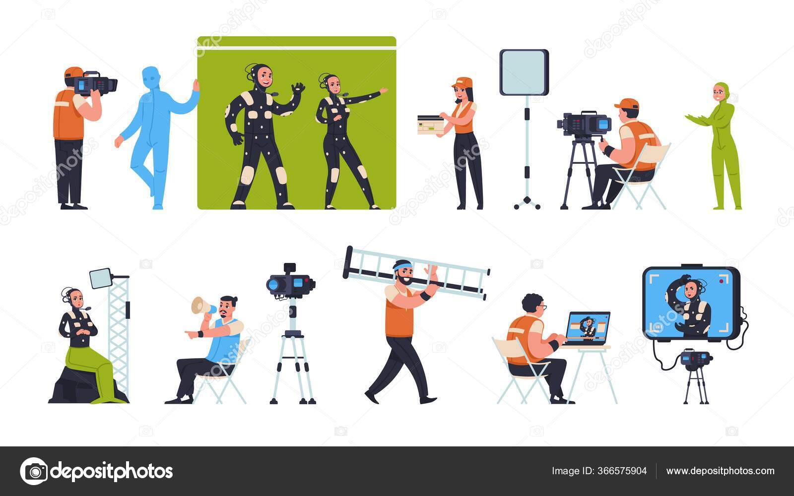 Filming movie about vampire cartoon concept Vector Image