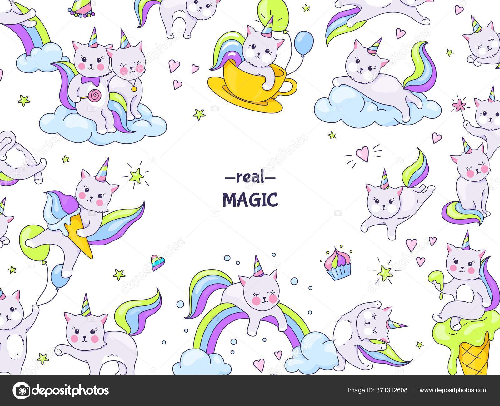 Cute Kawaii Pink and Purple Cat in Stars Kitty Sticker  Kawaii cat  drawing, Cute animal drawings kawaii, Cute doodles