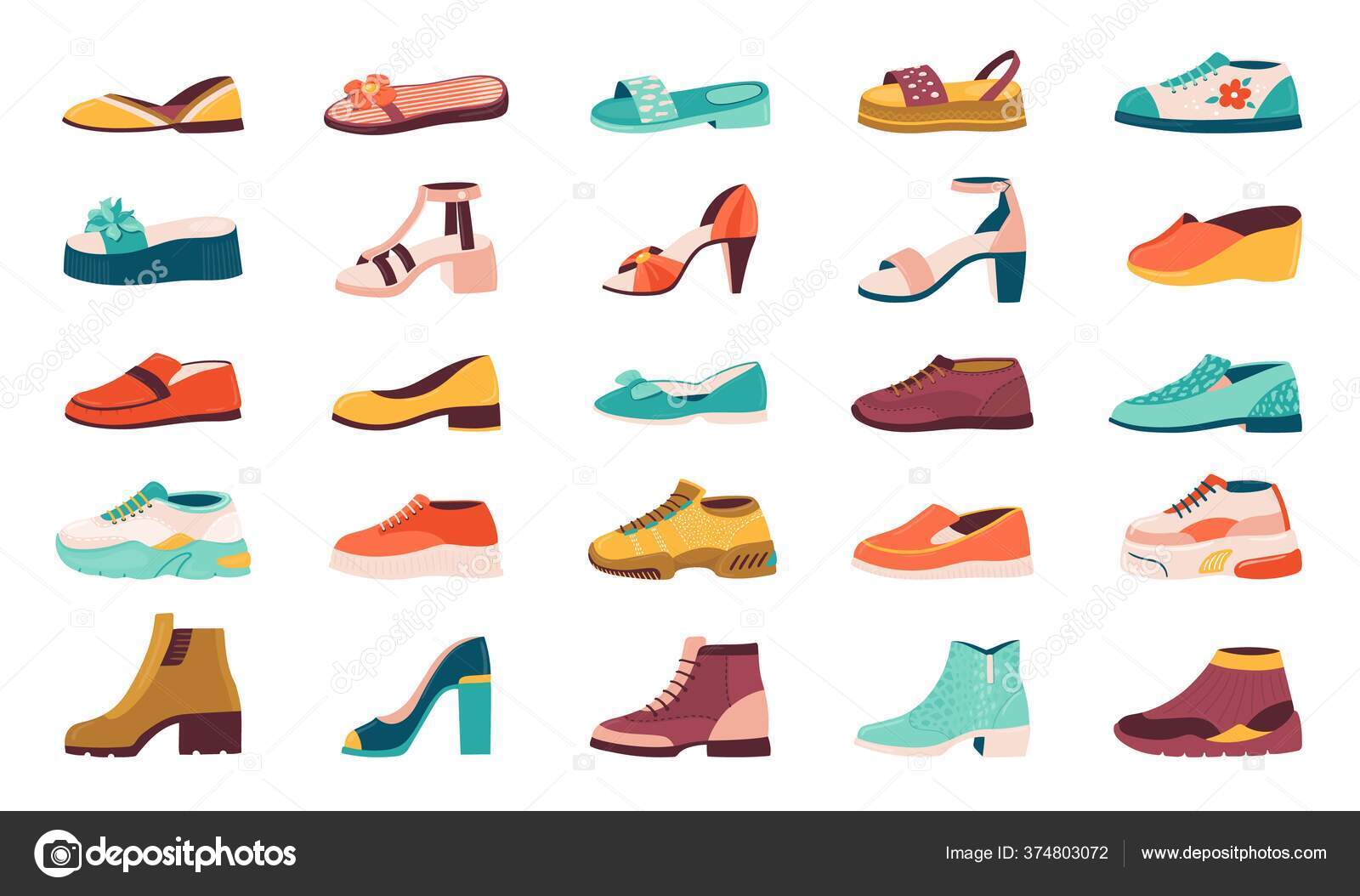 Zapatos de caricatura imágenes de stock de arte vectorial | Depositphotos