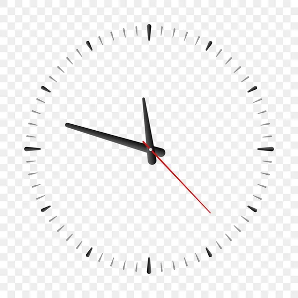 Cara de relógio. Vector desenho animado relógio simples. Relógio realista mockup em fundo transparente —  Vetores de Stock