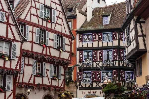 Typical Colmar Christmas Market Old City Center — 스톡 사진