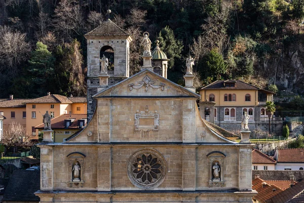 Facade Bellinzona Church Chiesa Collegiata Dei Santi Pietro Stefano — Stockfoto