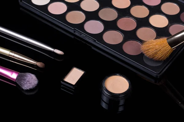 Cepillos Maquillaje Paleta Oye Sombra Kit Makeup Conjunto Cosmético Belleza — Foto de Stock