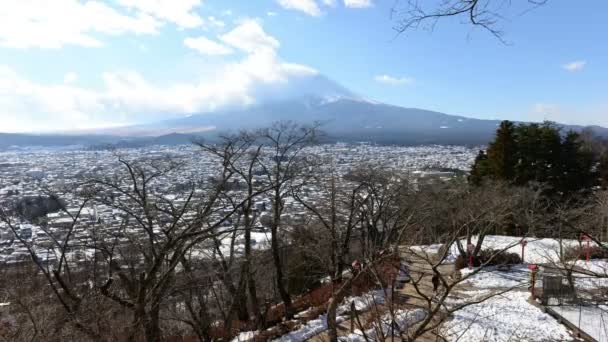 时间流逝的富士山与移动云 — 图库视频影像