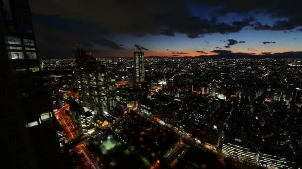 Πάροδο του χρόνου νύχτα Τόκιο της Ιαπωνίας — Αρχείο Βίντεο