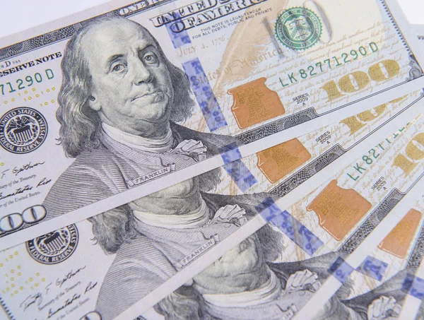 Ιστορικό με χρήματα Αμερικάνικα χαρτονομίσματα των 100 δολαρίων — Φωτογραφία Αρχείου